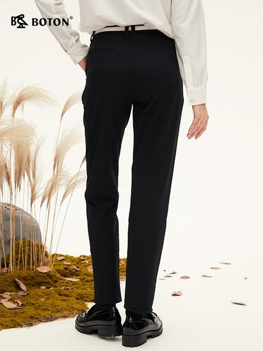 波顿女士秋冬 休闲裤 黑直筒加绒 柔暖合身显瘦百搭款LE336324 商品图2