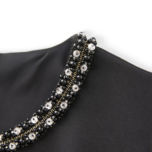 「高货wl」全新升级【铂金会员358/天猫479/差价121】(53545)洛诗琳轻奢重工钉珠连衣裙2025秋季法式赫本风无袖背心裙 商品图3