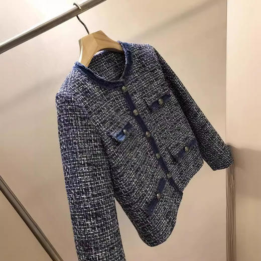 【断码清仓 无退换】太美了 ，颜值天花板！！2025拼牛仔布显瘦小香粗花呢编织短外套女 商品图1