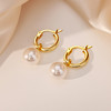Winy s925 金秋月圆系列耳饰 金色仿珍珠气质百搭耳饰送女朋友/老婆/闺蜜生日节日礼物 商品缩略图1