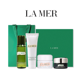 海蓝之谜小样四件套 精粹水30ml+眼霜5ml+面霜7m+洗面奶30ml 【礼盒礼袋】