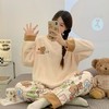 秋冬季【珊瑚绒睡衣女】新款波点可爱卡通 少女法兰绒加绒加厚套装  商品缩略图13