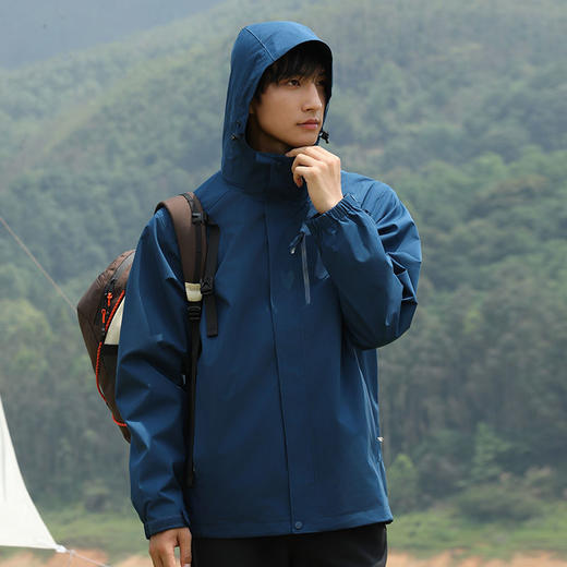 探拓户外服三合一秋冬季男加绒加厚保暖可拆卸防水防风登山服外套 商品图9