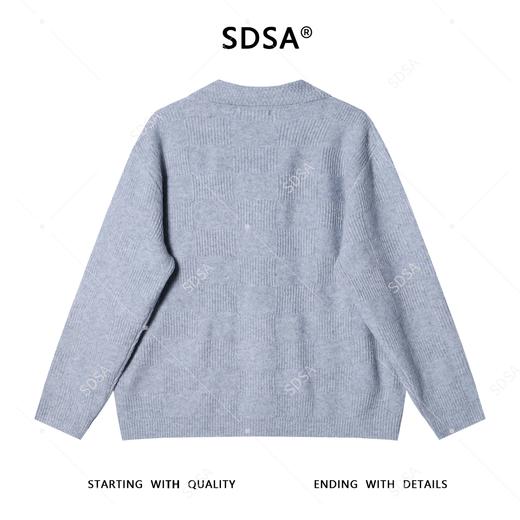 2151SDSA男士秋冬新款痞帅男装韩版格子纽扣翻领针织衫百搭时尚毛衣 商品图5