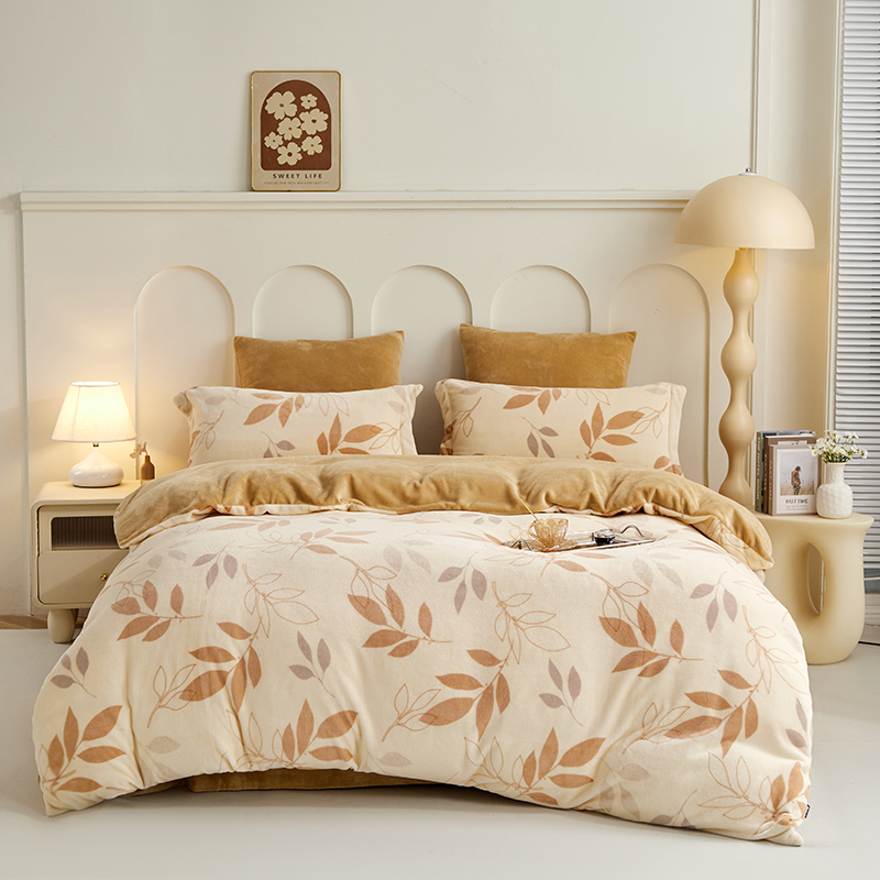 多喜爱 暖暖绒四件套晨晓新叶/时光小憩/叠趣/橙络花织/格苒/琼浪/晨露绒光/慕婉/hl【高克重暖暖绒】【一触即暖】【抗静电】【不易掉毛】细腻绒毛 暖而不闷 透湿排汗 可水洗