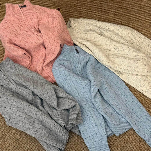 YW羊毛点点麻花半拉链套头毛衣(LH)(LD)-纪念日百货167098281 商品图2