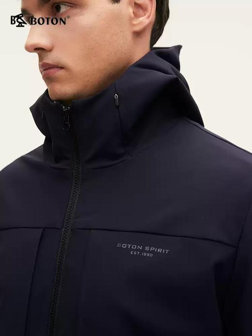 波顿男士春秋冬 夹克 绒布复合 连帽弹力舒适保暖合身款MJ018324 商品图3