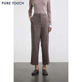 PURE TOUCH女装 25秋冬新款羊毛混纺西装裤OL通勤中高腰直筒长裤
