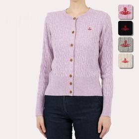 Vivie*e 土星🪐红标限定 立体绞花圆领针织开衫