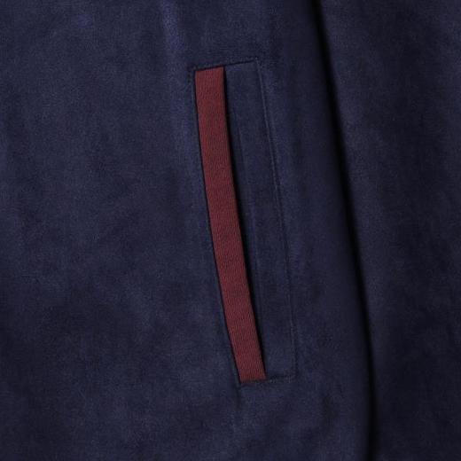 WT230SDSA男士秋冬新款痞帅男装美式绒面撞色拉条立领拉链卫衣百搭时尚 商品图3