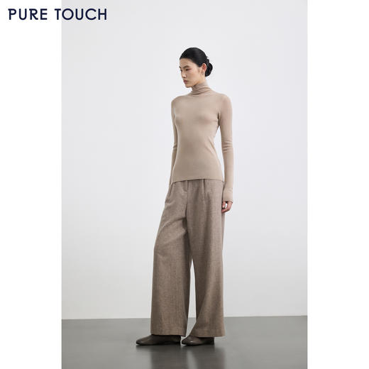 PURE TOUCH女装 25秋冬新款丝毛混纺高领羊毛衫弹力修身套头衫 商品图1