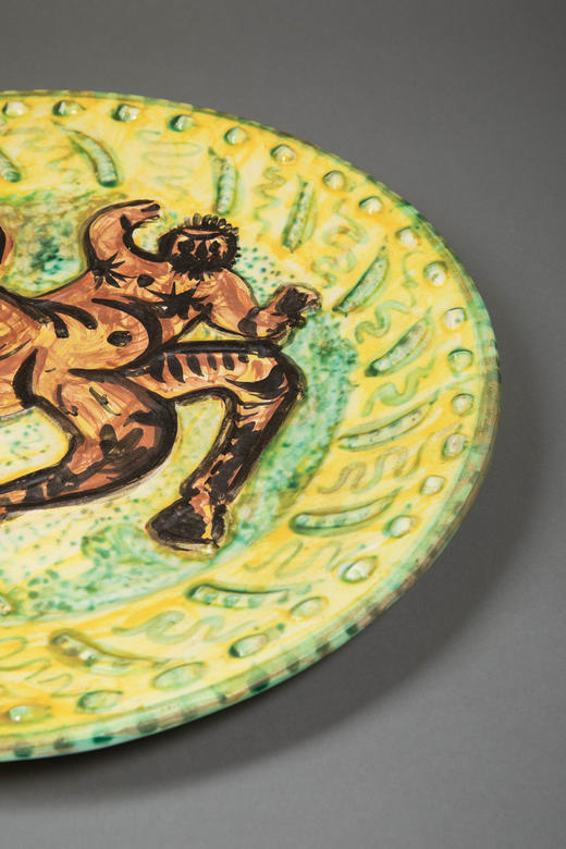 独角鹿西洋古董1956年代西班牙艺术巨匠毕加索与法国Madoura工坊合作出品限量装饰陶盘「Centaure (A.R.339) 半人马 339」 商品图3