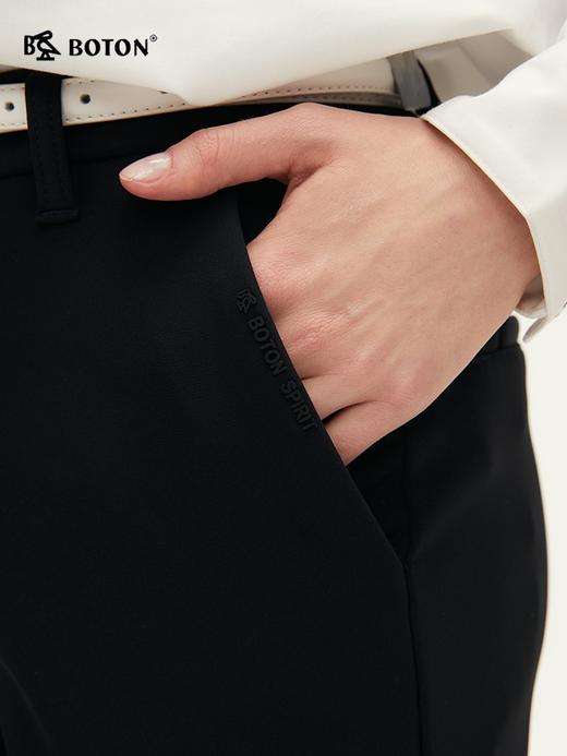 波顿女士秋冬 休闲裤 黑直筒加绒 柔暖合身显瘦百搭款LE336324 商品图3