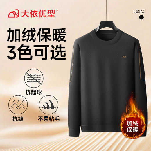 【DWP】大依优型大码男装加绒加厚针织毛衣打底衫半高圆领百搭商务长袖针织衫 商品图4