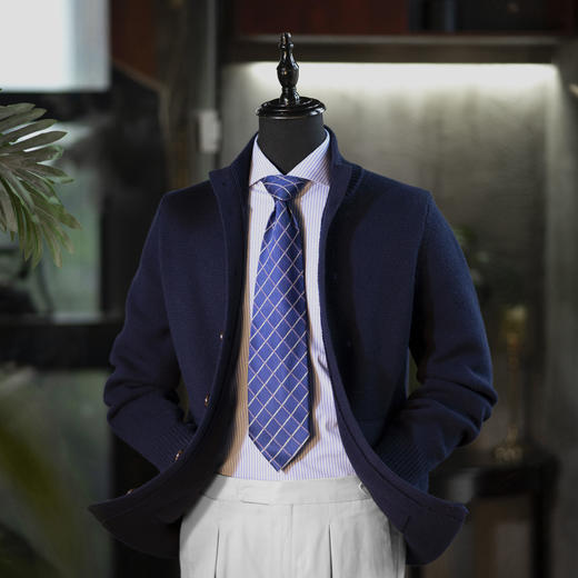 秋季新款男士精纺羊毛拉链/纽扣针织毛衣开衫  两款多色可选——不退不换 商品图2