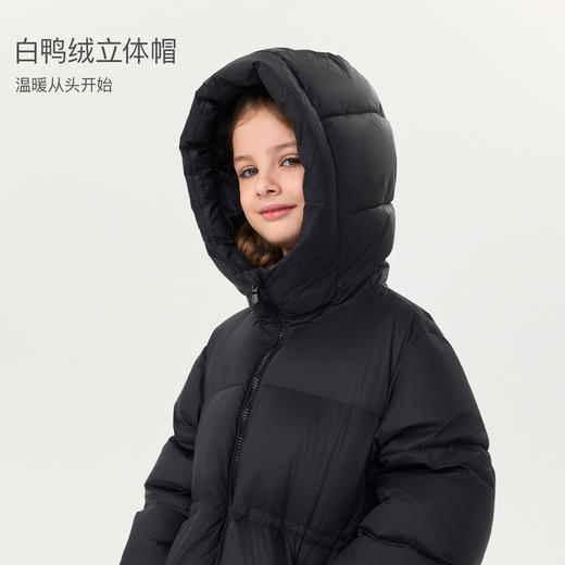【无氟防泼水】马克珍妮女童加厚保暖防寒长款连帽羽绒服2025年冬装新款551816 商品图3