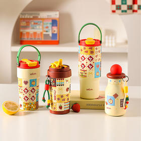 摩登主妇保温杯女生不锈钢杯子高颜值2025新款吸管水杯便携咖啡杯