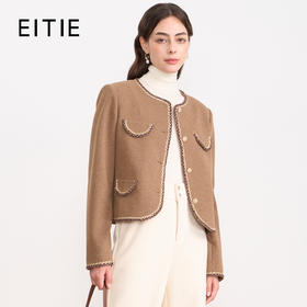 EITIE爱特爱复古高级感优雅气质小香风显瘦短外套2025秋冬新款D2503911