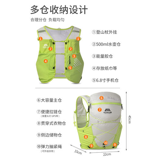 冠军系列•越野跑背包15L-黑色 商品图5