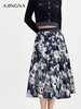 【商场同款】阿菁娜秋季新款提花镂空印花伞裙松紧腰九分裙立体感复古半裙A29Q113025 商品缩略图2