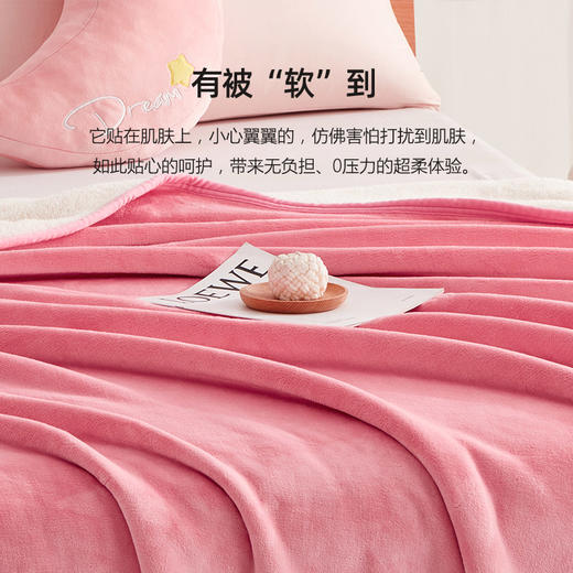 羊羔绒双层素色盖毯 商品图4