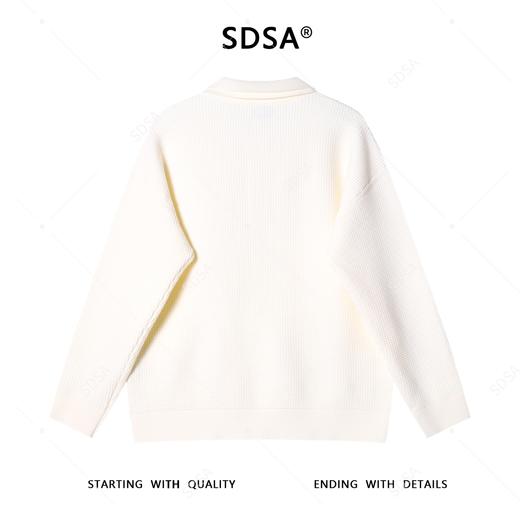 SDSA男士秋冬新款痞帅男装韩版纯色双层polo领针织衫百搭套头毛衣 商品图5