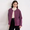 EITIE爱特爱时尚复古紫色单排扣短款宽松毛呢外套2025秋冬新款D2503915 商品缩略图1