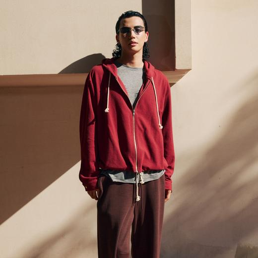 oneup毛巾抽绳拉链卫衣（男女同款） 商品图0