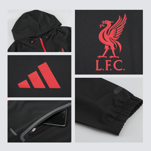 小李子ADIDAS阿迪达斯利物浦足球运动训练连帽夹克成人男JZ5556 商品图3