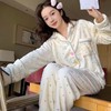 秋冬季【珊瑚绒睡衣女】新款波点可爱卡通 少女法兰绒加绒加厚套装  商品缩略图1