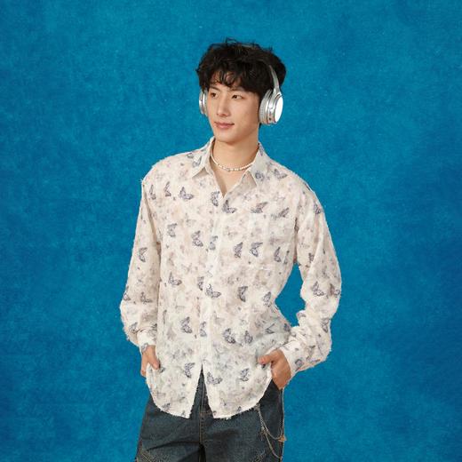 蓝色蝴蝶流苏衬衫-纪念日百货门店同款165993573 商品图1