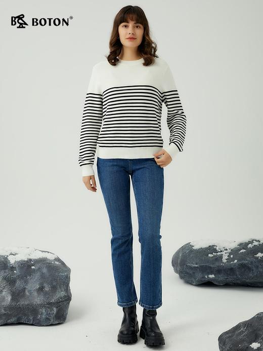 波顿女士秋冬哈伦牛仔裤 柔暖舒弹环保棉抓绒显瘦款LE307323 商品图3