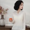 西子/【冬雪】100羊毛新中式气质温柔盘扣白色针织衫/MSBH2494 商品缩略图2