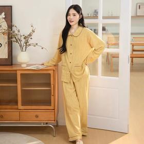 【常规厚度情侣款 亲子款  顺丰包邮】无*良品同款代工厂 100%新疆棉双层纱家居服  亲肤软糯 透气不闷汗 母婴A类标准 秋季田园格子情侣亲子睡衣套装