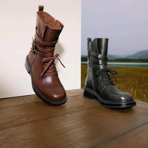 【云粉节】【思加图】BF楼思加图2025新款玫瑰鼓手英伦风马丁靴中靴厚底时装靴女靴EIH02, 吊牌价2490，活动价1858 商品图2