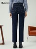 [不褪色]波顿女士秋冬季中高腰宽松直筒小锥形牛仔裤LE302323 商品缩略图3