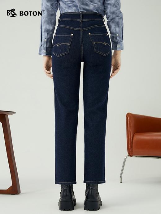 [不褪色]波顿女士秋冬季中高腰宽松直筒小锥形牛仔裤LE302323 商品图3