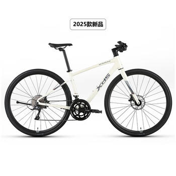 喜德盛（xds）极速380平把公路自行车18速油压碟刹公路车 25款米白卡其480 商品图5