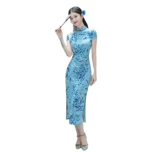 GX时尚新中式复古改良设计感小众温柔旗袍2025初秋收腰少女款旗袍裙 商品图4