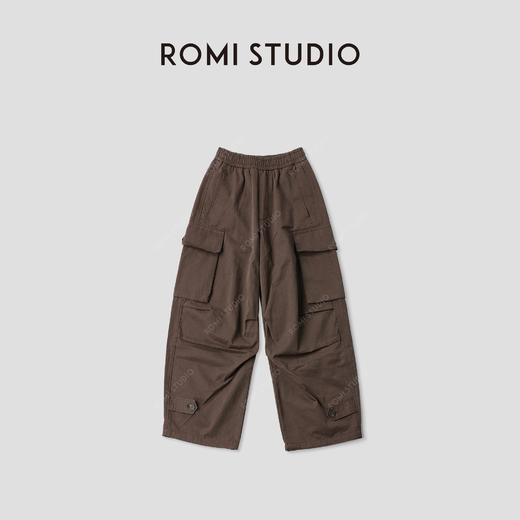 ROMI STUDIO“美式腔调”多口袋宽松棉质深蓝直筒工装裤RWCAX86173 商品图0