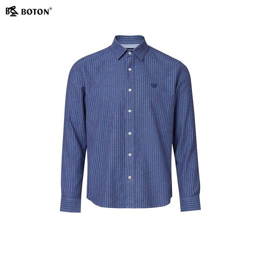 [抗菌防臭]波顿男士春秋冬 衬衫 磨毛条纹修身 柔暖英伦风休闲长袖款MS062324 商品图5