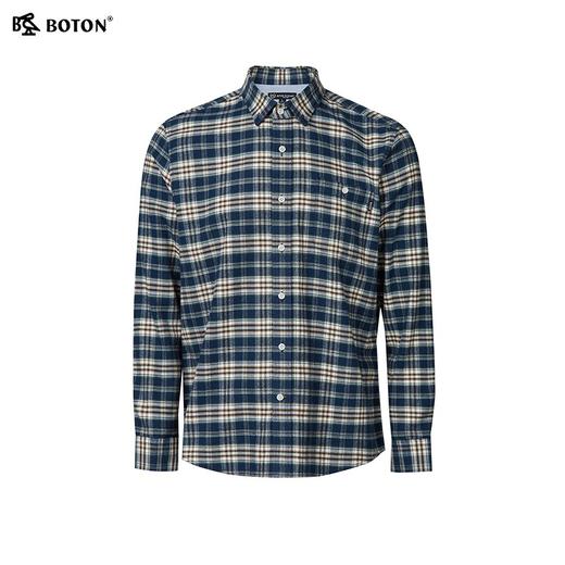 【抗菌 防臭】波顿男士春秋冬 衬衫 磨毛格纹合身 柔暖休闲长袖款MS063324 商品图5