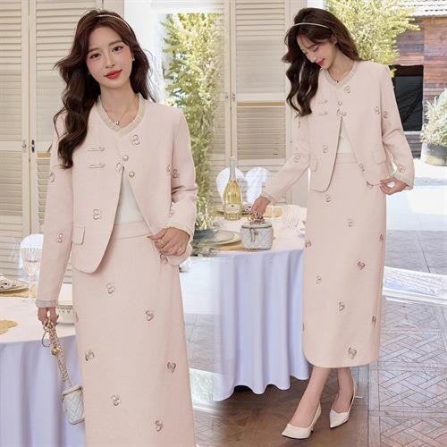 刺绣蝴蝶套装裙2025新款秋季气质减龄短外套半身裙两件套YJLY8618 商品图1