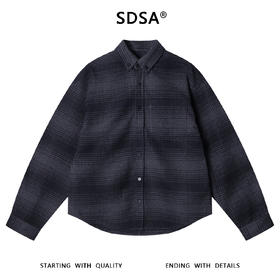 3060SDSA秋冬新款痞帅男装韩版撞色格纹纽扣翻领长袖衬衫百搭针织衬衣