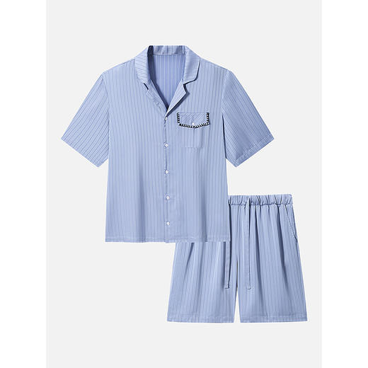GXG男士家居服 冰丝感顺滑短袖睡衣套装男 25年春夏新品 商品图4