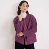 EITIE爱特爱时尚复古紫色单排扣短款宽松毛呢外套2025秋冬新款D2503915 商品缩略图2