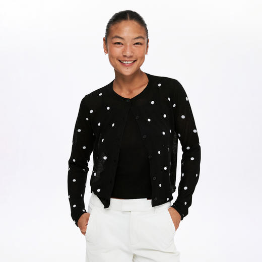 oneup波点羊毛吊带开衫两件套 商品图0