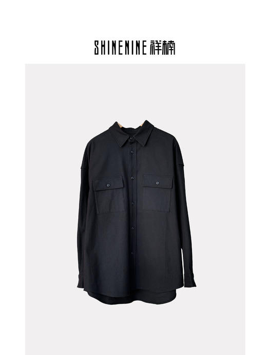 433525319竖纹肌理衬衫外套 商品图0