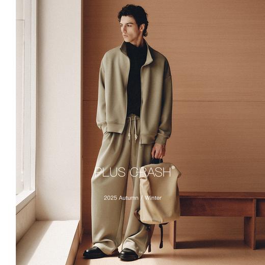 PLUS CRASH老钱风运动休闲外套锁边休闲百搭长裤套装男女同款 商品图0