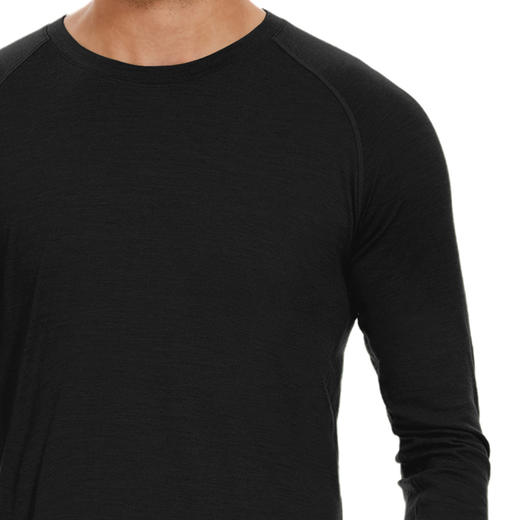 IGUANA可机洗新品男式美利奴羊毛长袖T恤速干户外徒步黑色 商品图4